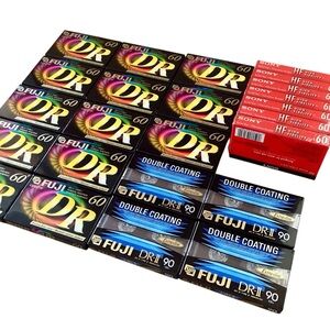FUJI & SONY | 25 Audio Cassettes Blank NWT (60 & 90 Minutes)